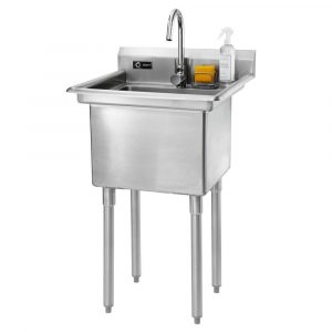 23 In W X 23 In D X 46 In H Stainless Steel Silver Utility Sink within sizing 1000 X 1000