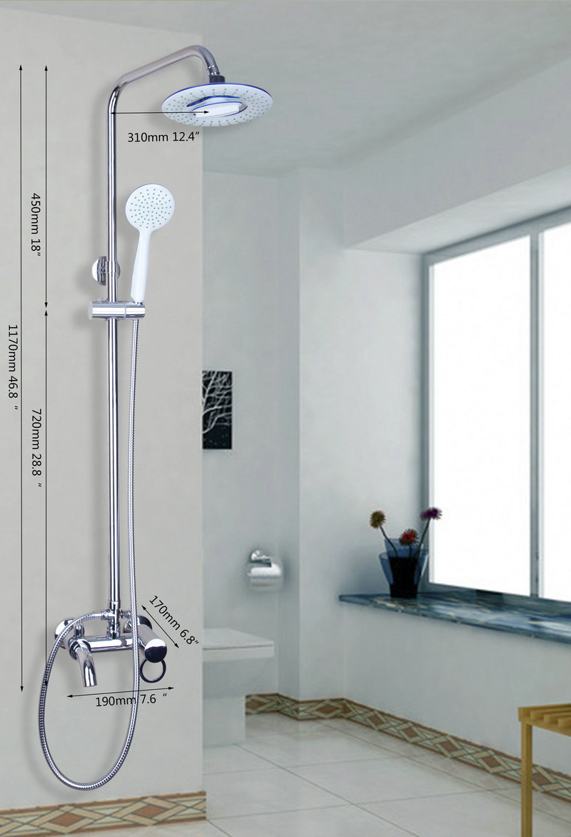 53006 Double Function Bathroom Basin 8 Abs Shower Headbrass Valve pertaining to proportions 800 X 1172