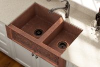 911 Double Offset Bowl Copper Apron Sink with regard to sizing 1000 X 800