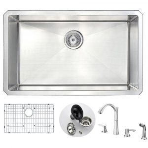 Anzzi Vanguard Undermount Stainless Steel 30 In 0 Hole Kitchen Sink throughout size 1000 X 1000