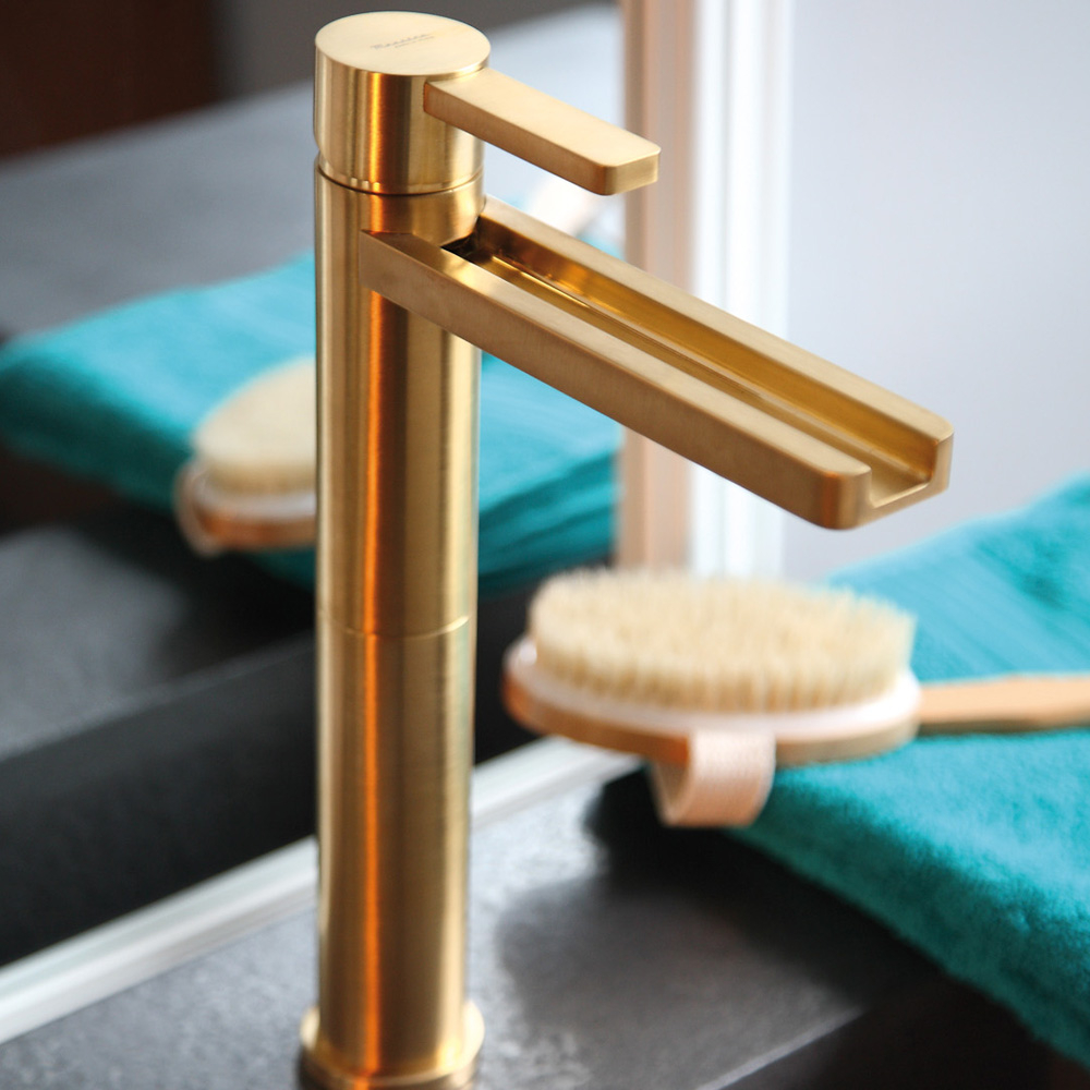 Aqua Brushed Gold Luxury Bathroom Faucet regarding measurements 1000 X 1000