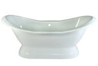 Aqua Eden 6 Ft Cast Iron Pedestal Double Slipper Tub With 7 In intended for size 1000 X 1000
