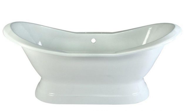 Aqua Eden 6 Ft Cast Iron Pedestal Double Slipper Tub With 7 In intended for size 1000 X 1000