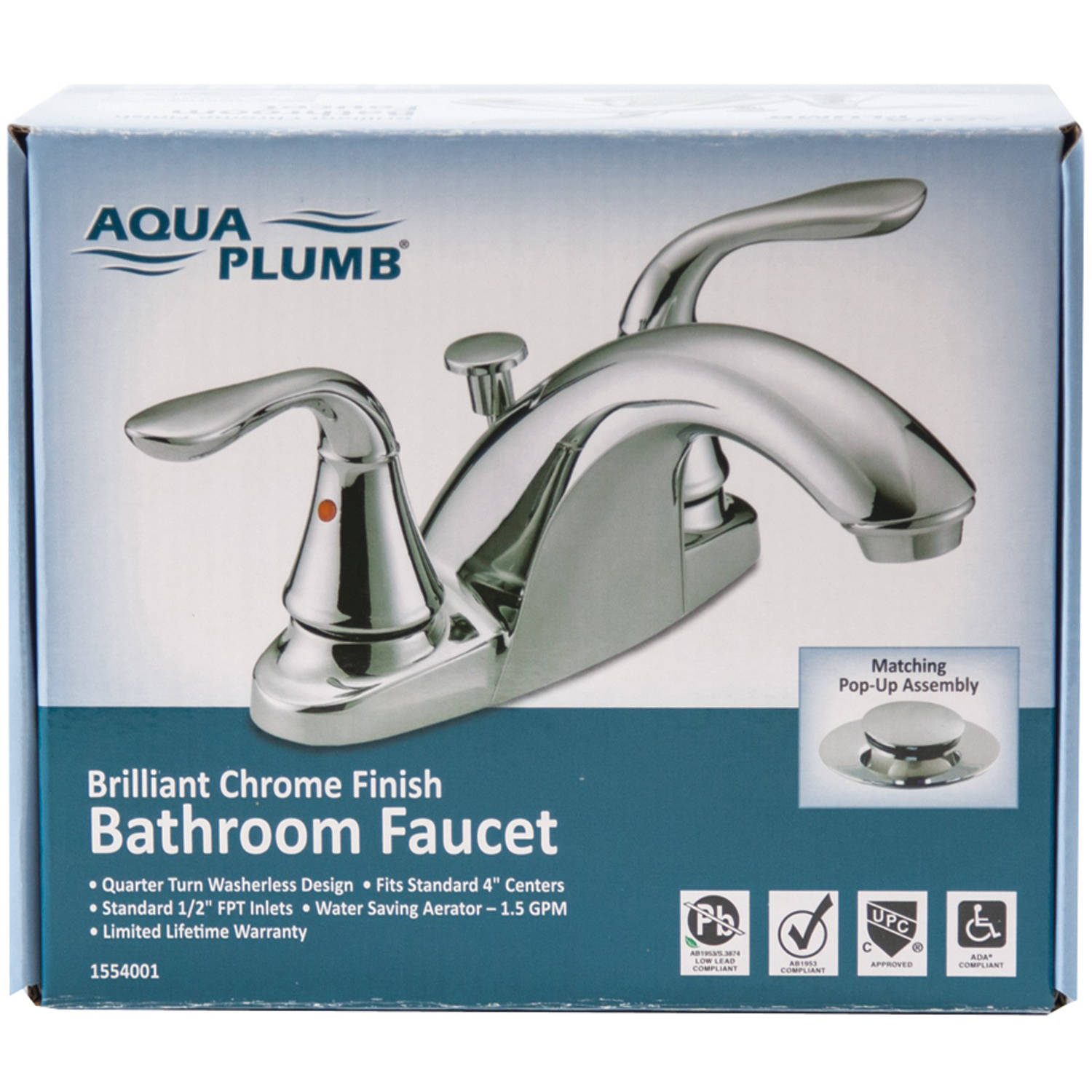 Aqua Plumb 1554001 Premium Chrome Plated 2 Handle Bathroom Faucet pertaining to size 1500 X 1500