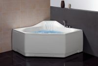 Ariel Bath 59 X 59 Corner Whirlpool Tub With Waterfall Faucet in sizing 2000 X 1511