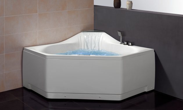 Ariel Bath 59 X 59 Corner Whirlpool Tub With Waterfall Faucet in sizing 2000 X 1511