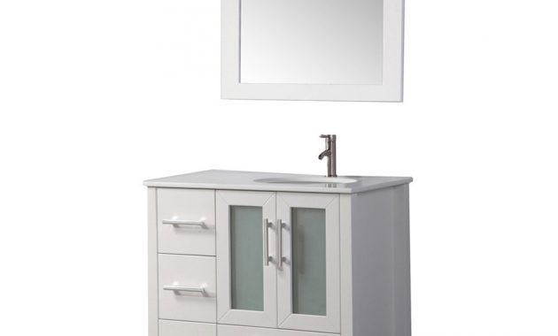 Awad 36 Inch Single Sink White Bathroom Vanity Set Right Side regarding dimensions 901 X 901