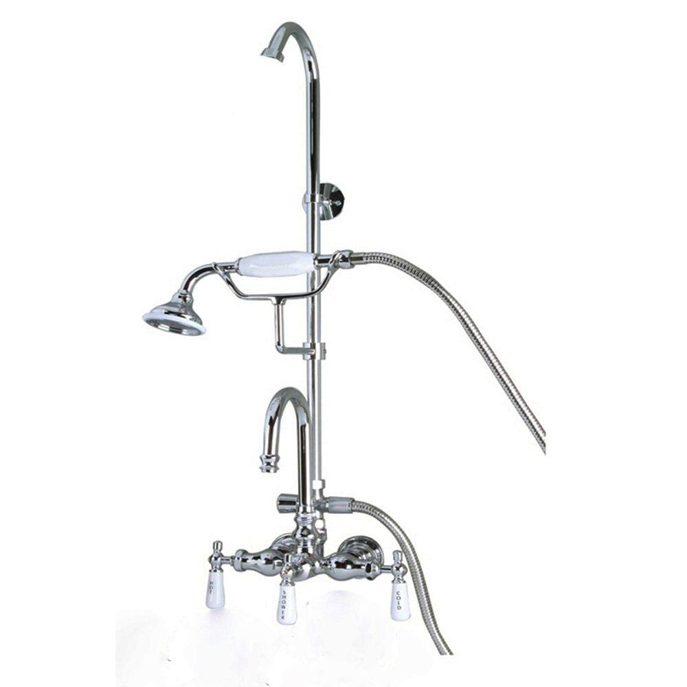 Barclay Products 3 Handle Claw Foot Tub Faucet With Hand Shower And with dimensions 1000 X 1000