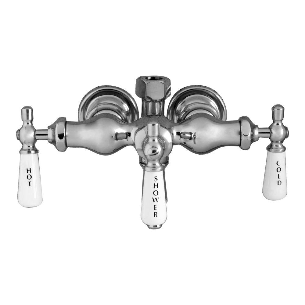 Barclay Products Porcelain Lever 3 Handle Claw Foot Tub Faucet With Diverter In Polished Chrome inside size 1000 X 1000