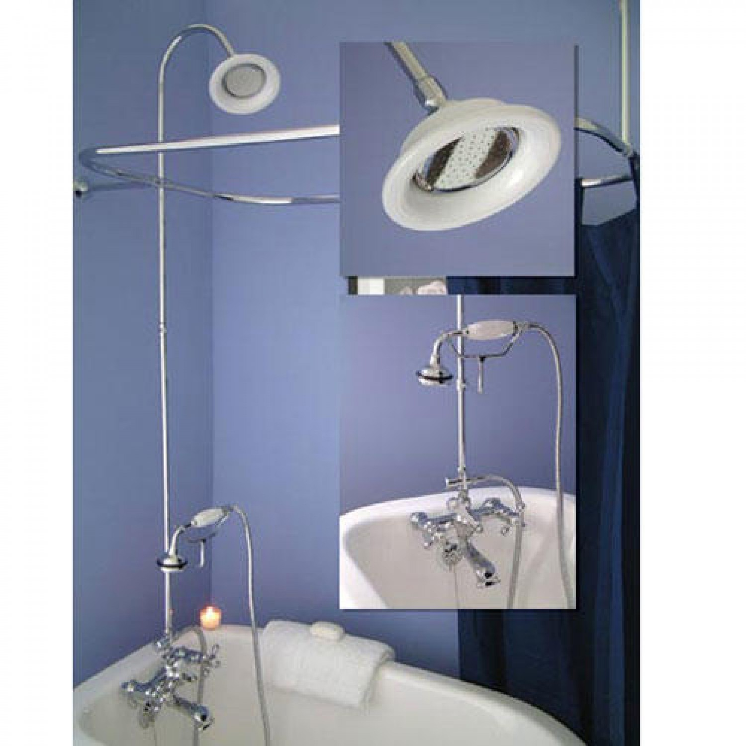 Bathroom Clawfoot Tub Shower Kit Beautiful Bathroom In Blue with regard to measurements 1500 X 1500