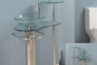 Bathroom Modern Glass Vessel Vanity Sink Chrome Faucet Floor pertaining to measurements 1024 X 1024