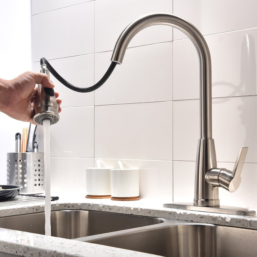 Best Single Handle Pull Out Down Sprayer Kitchen Sink Faucets throughout size 1000 X 1000