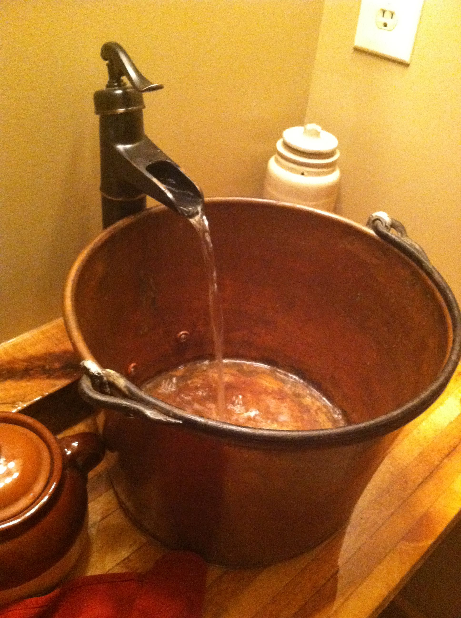 Bucket And Water Pump Style Faucet For Rustic Half Bath Great Idea with regard to sizing 1936 X 2592