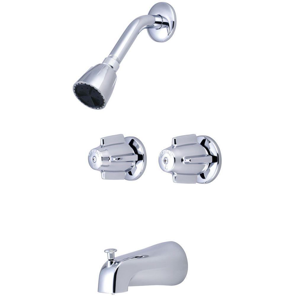 Central Brass 2 Handle 1 Spray Tub And Shower Faucet In Pvd Polished throughout proportions 1000 X 1000