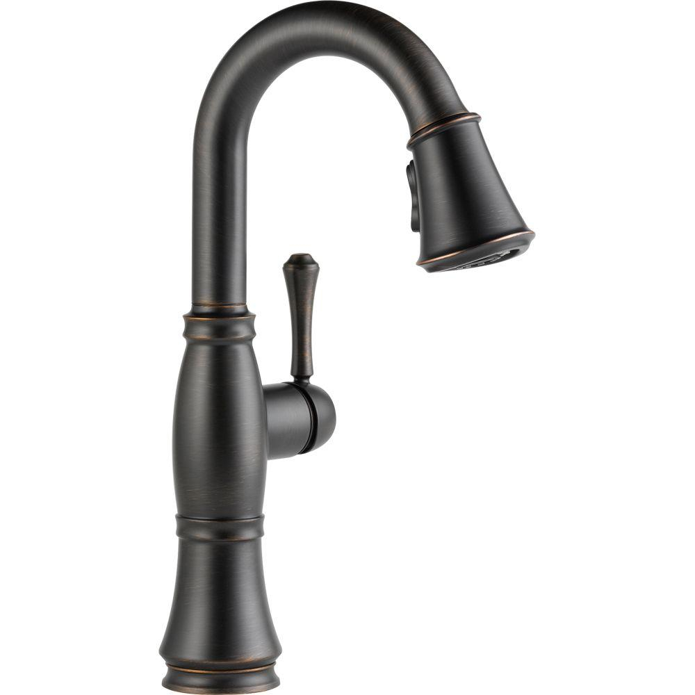 Delta Cassidy Single Handle Pull Down Sprayer Bar Faucet In Venetian with regard to dimensions 1000 X 1000