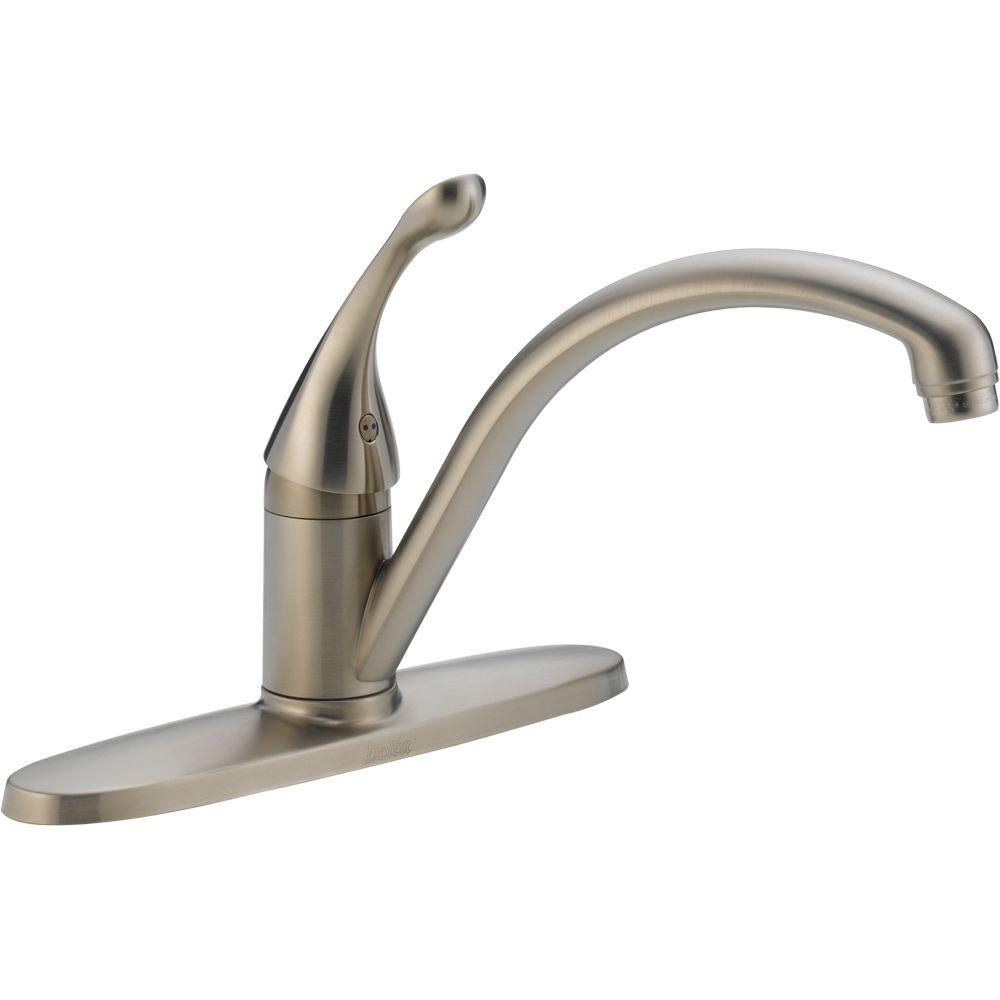 Delta Collins Lever Single Handle Kitchen Faucet In Stainless Steel pertaining to size 1000 X 1000