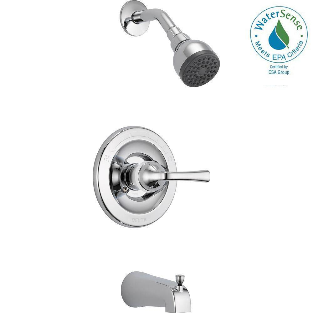 Delta Foundations Single Handle 1 Spray Tub And Shower Faucet In in proportions 1000 X 1000