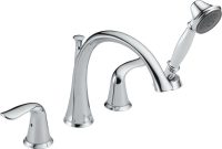 Delta Lahara 2 Handle Deck Mount Roman Tub Faucet With Hand Shower in measurements 1000 X 1000