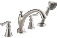 Delta Linden 2 Handle Deck Mount Roman Tub Faucet With Hand Shower within proportions 1000 X 1000