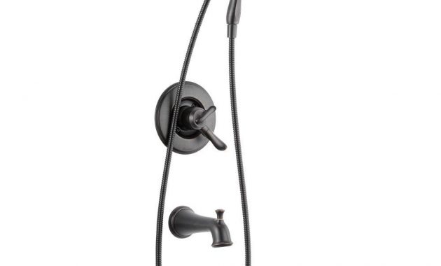 Delta Linden In2ition 1 Handle Tub And Shower Faucet Trim Kit In Venetian Bronze Valve Not Included regarding measurements 1000 X 1000