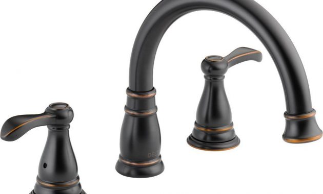 Delta Porter 2 Handle Deck Mount Roman Tub Faucet In Oil Rubbed within proportions 1000 X 1000