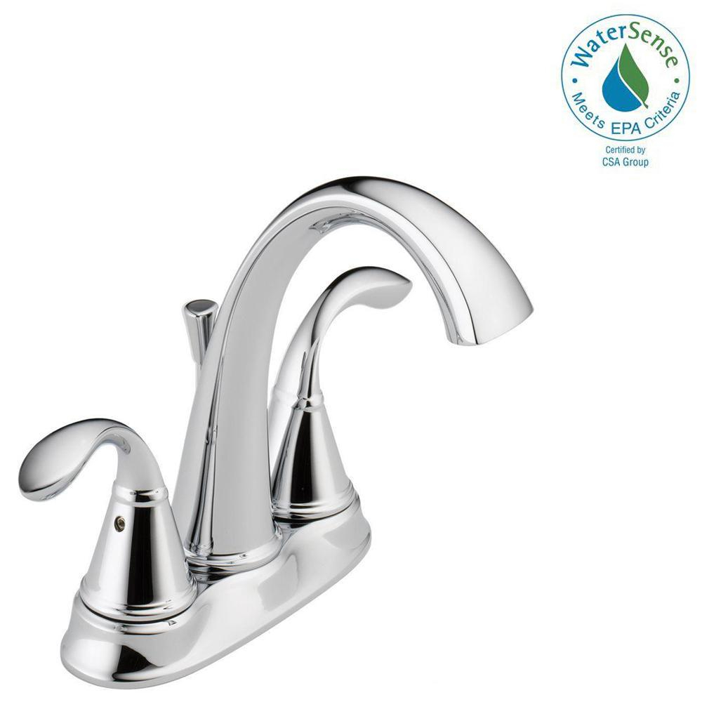 Delta Zella 4 In Centerset 2 Handle Bathroom Faucet In Chrome with measurements 1000 X 1000