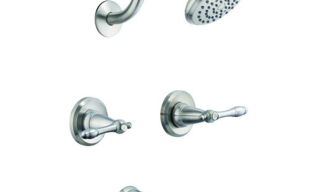 Design House Oakmont 2 Handle 1 Spray Tub And Shower Faucet In Satin with measurements 1000 X 1000