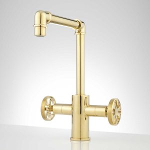 Edison Single Hole Dual Handle Brass Bathroom Faucet With Pop Up intended for proportions 1500 X 1500