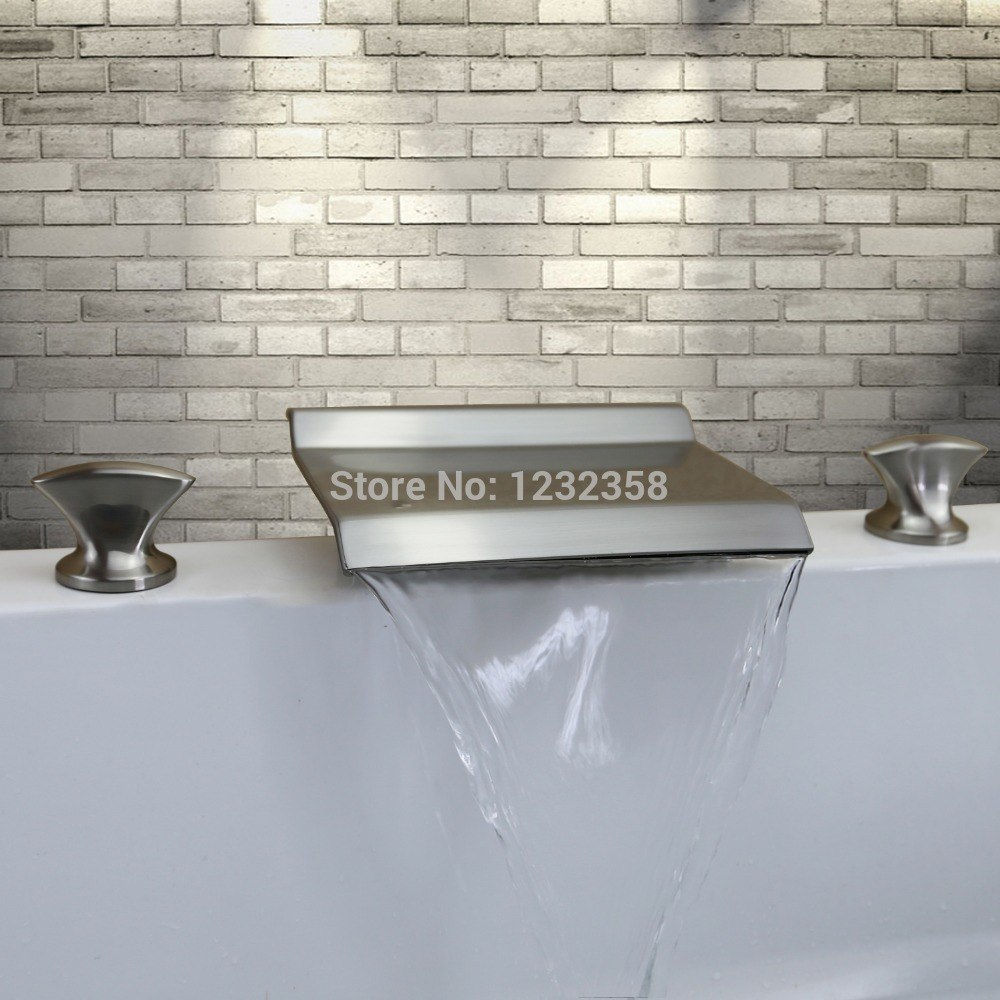 Free Shipping Brushed Nickel Clour 3 Pcs Widespread Jacuzzi intended for measurements 1000 X 1000
