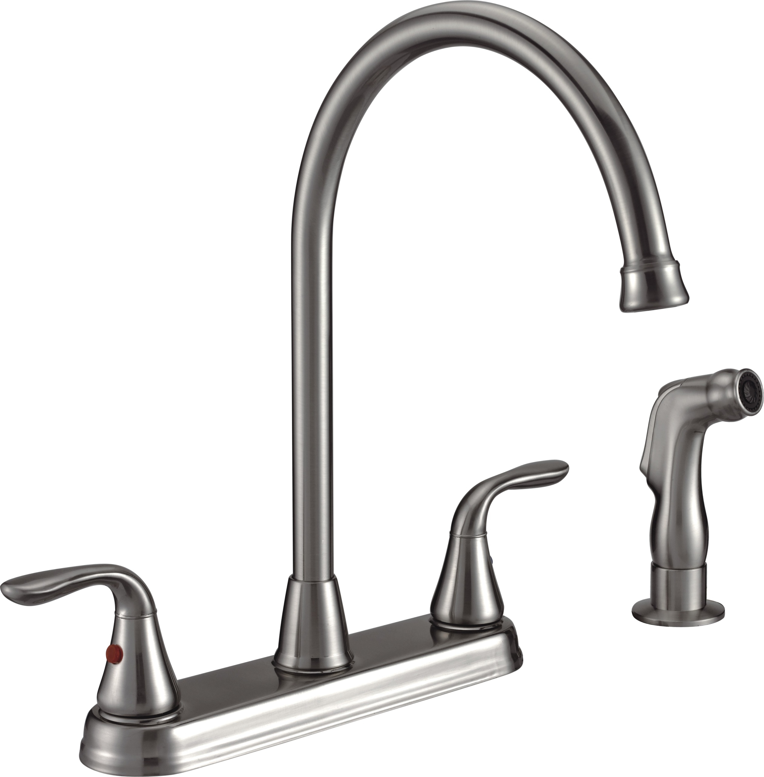 Freendo Two Handle High Arc Kitchen Faucet With Side Spray Brushed pertaining to measurements 2516 X 2560