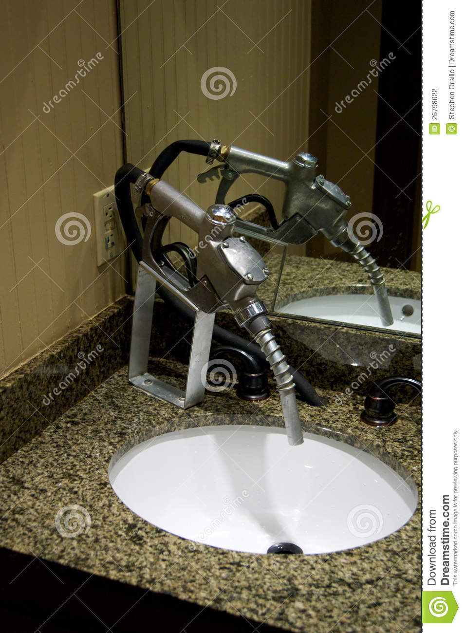 Gas Pump Nozzle As Water Faucet Stock Photo Image Of Bathroom pertaining to measurements 955 X 1300