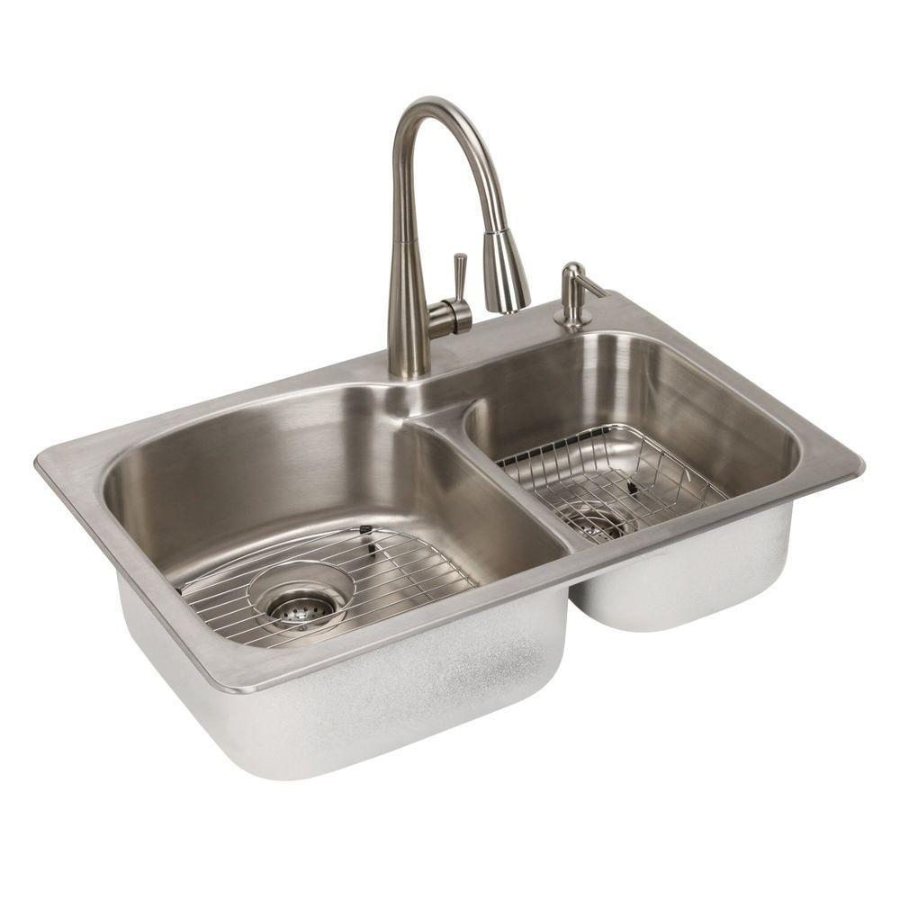 Glacier Bay All In One Dual Mount Stainless Steel 33 In 2 Hole pertaining to sizing 1000 X 1000