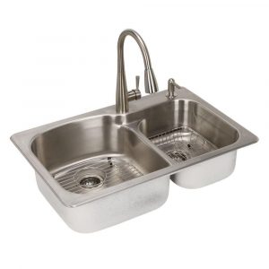 Glacier Bay All In One Dual Mount Stainless Steel 33 In 2 Hole with measurements 1000 X 1000