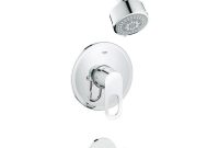 Grohe Bauloop Tub Shower Combo In Starlight Chrome Valve Sold inside size 1000 X 1000