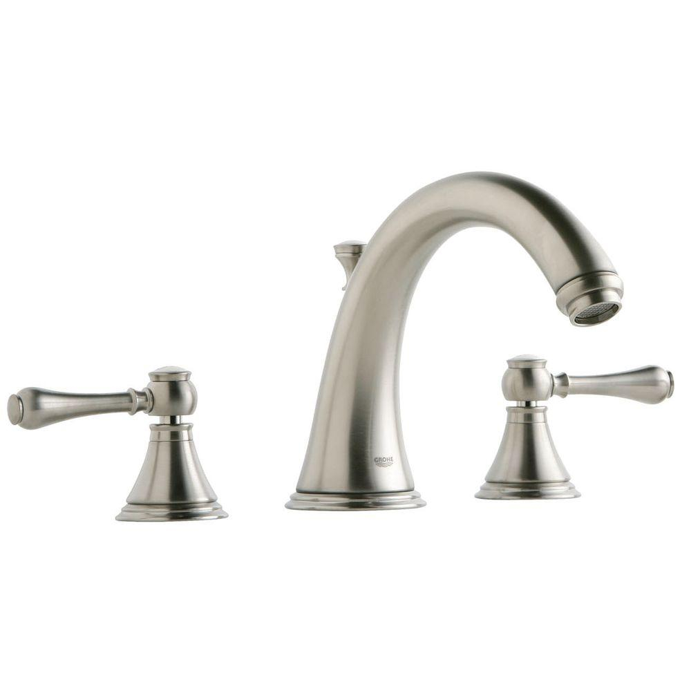 Grohe Geneva 2 Handle Deck Mount Roman Tub Faucet In Brushed Nickel pertaining to dimensions 1000 X 1000