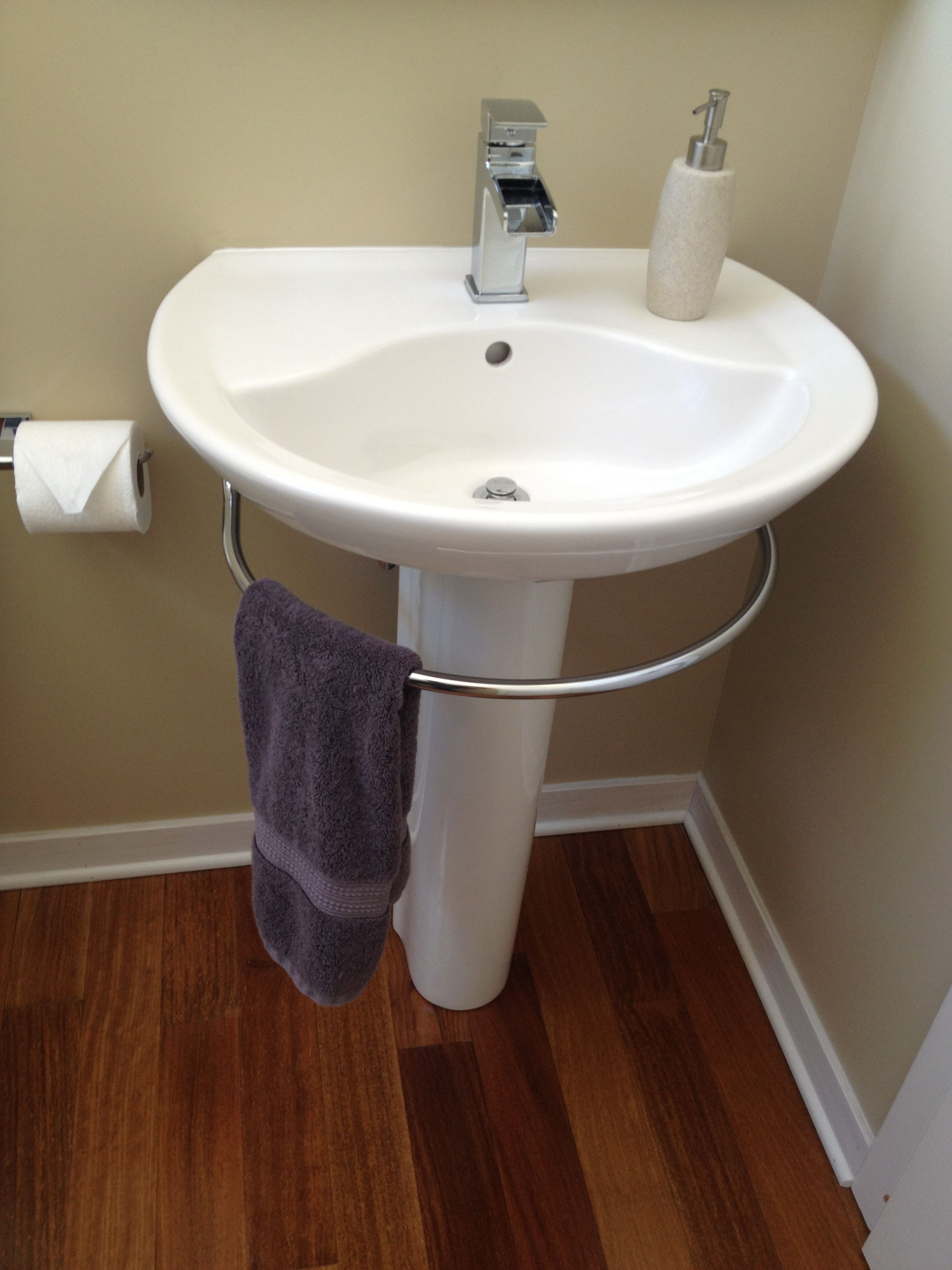 Guest Bath New American Standard Pedestal Sink With Towel Bar And with regard to measurements 2448 X 3264