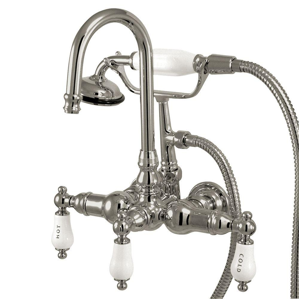 Kingston Brass 3 Handle Claw Foot Tub Faucet With Handshower In for dimensions 1000 X 1000