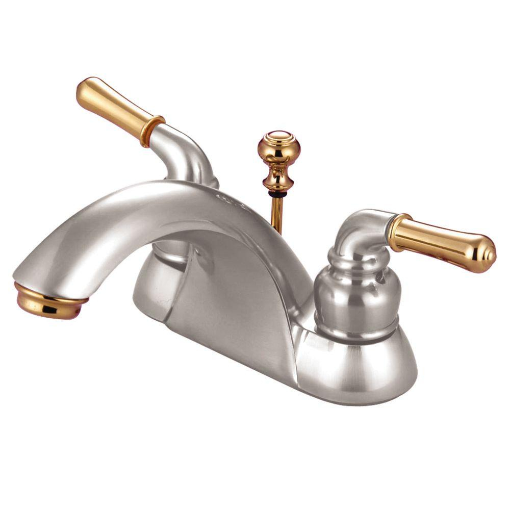 Kingston Brass 4 In Centerset 2 Handle Bathroom Faucet In Satin with proportions 1000 X 1000