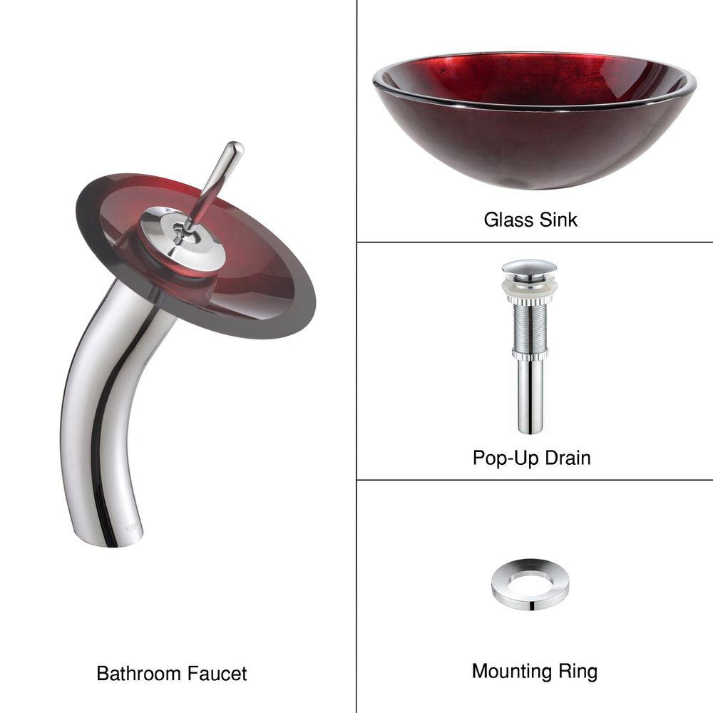 Kraus Irruption Glass Vessel Sink In Red With Single Hole Single with regard to dimensions 1000 X 1000