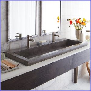 Large Bathroom Sink With Two Faucets Trough Dual Azib pertaining to measurements 1012 X 1012