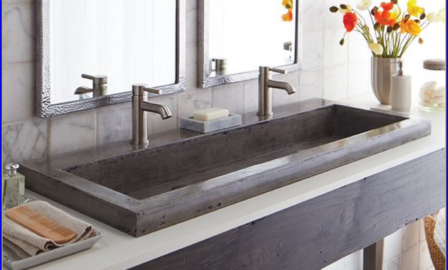 Large Bathroom Sink With Two Faucets Trough Dual Azib pertaining to measurements 1012 X 1012