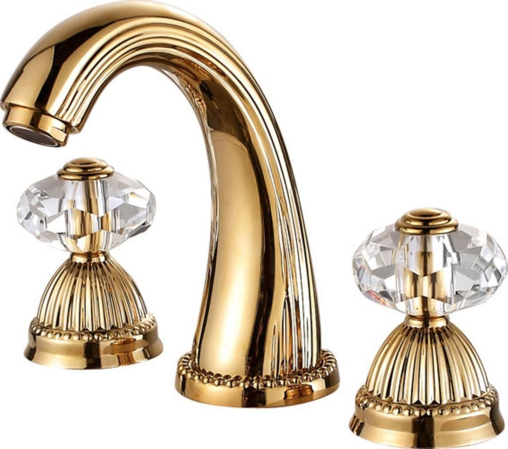Larissa Widespread Bathroom Lavatory Sink Faucet Crystal Handles intended for size 1024 X 906