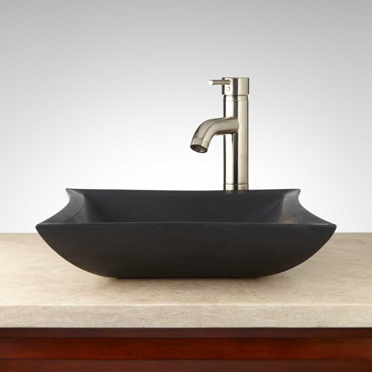 Mauna Lava Stone Square Vessel Sink Bathroom inside measurements 1500 X 1500