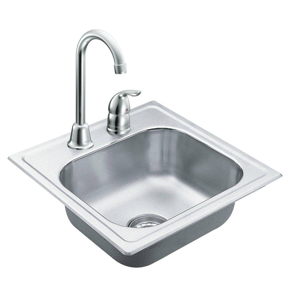 Moen 2000 Series Drop In Stainless Steel 15 In 2 Hole Single Bowl pertaining to sizing 1000 X 1000