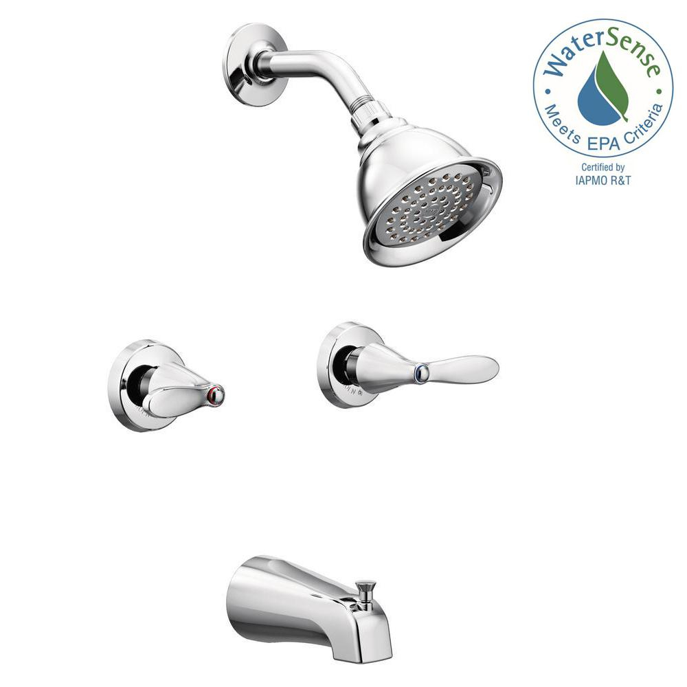 Moen Adler 2 Handle 1 Spray Tub And Shower Faucet With Valve In for proportions 1000 X 1000