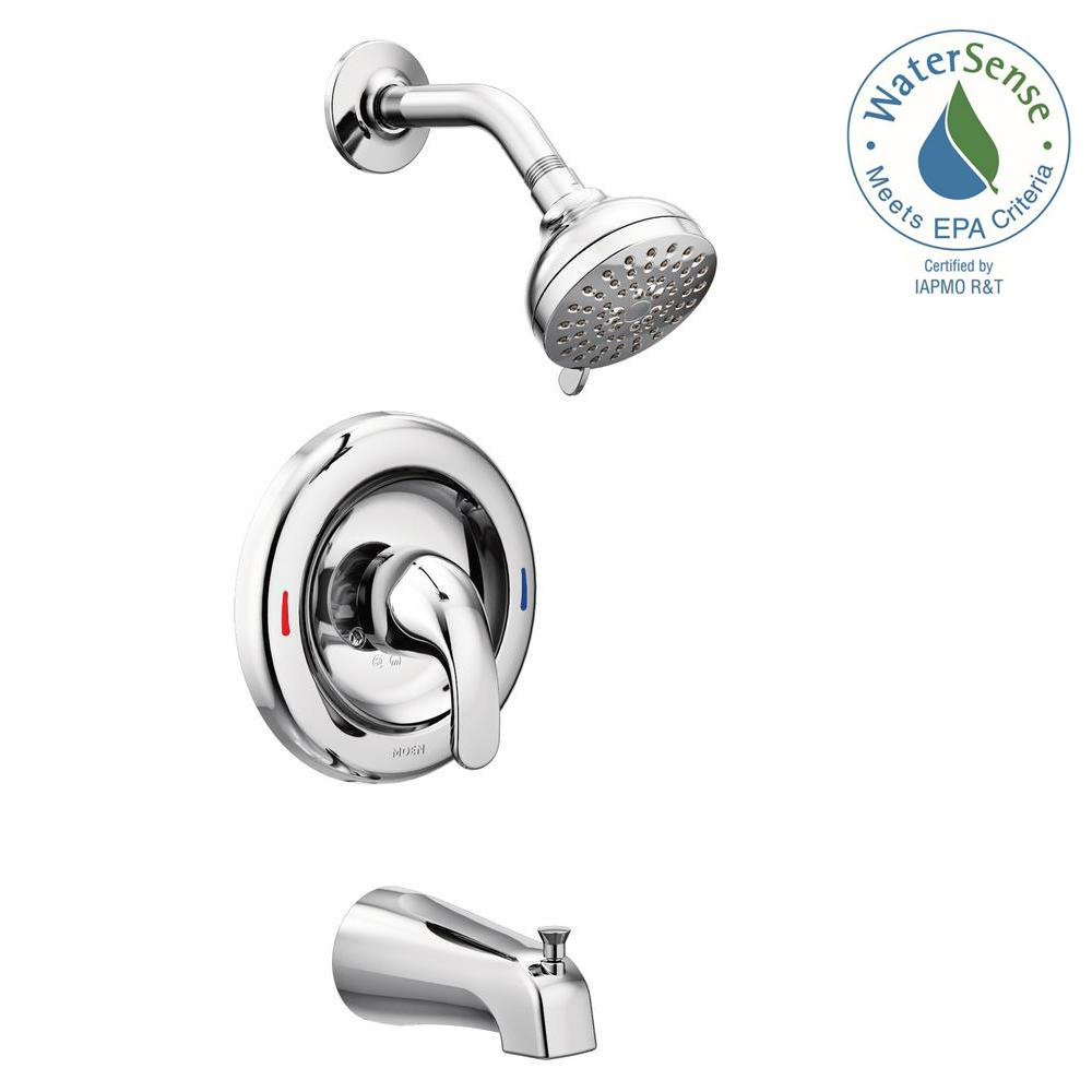 Moen Adler Single Handle 4 Spray Tub And Shower Faucet With Valve In throughout dimensions 1000 X 1000