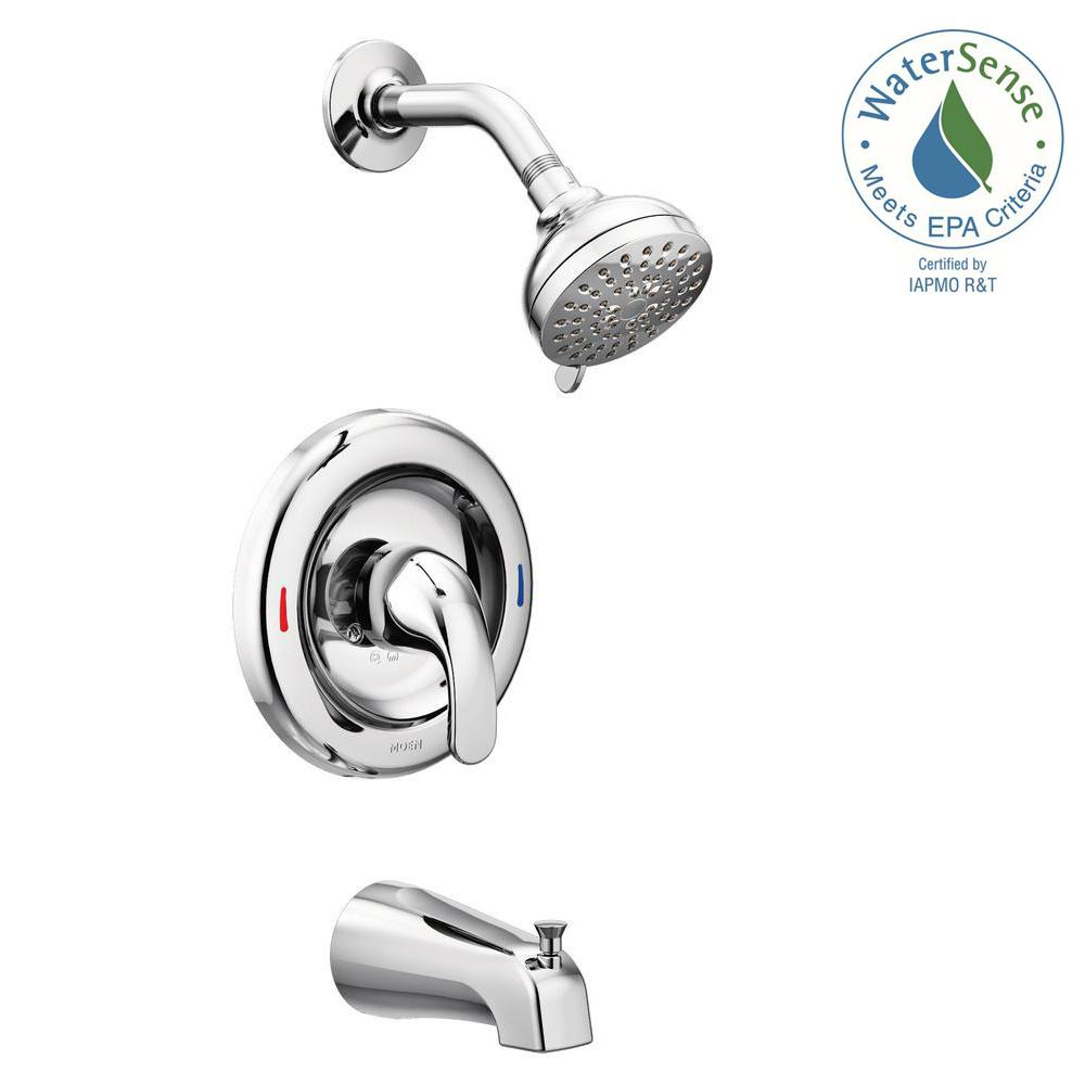 Moen Adler Single Handle 4 Spray Tub And Shower Faucet With Valve In with regard to sizing 1000 X 1000