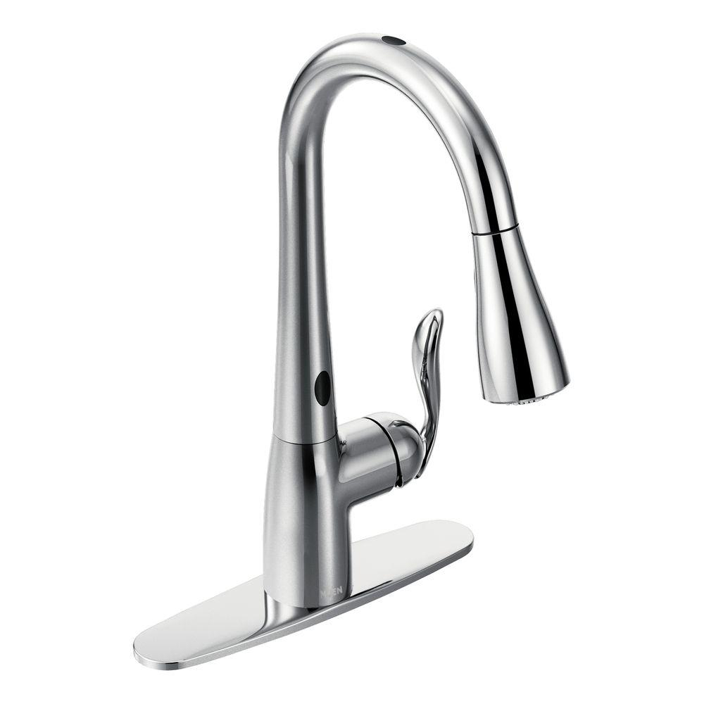 Moen Arbor Single Handle Pull Down Sprayer Touchless Kitchen Faucet intended for size 1000 X 1000