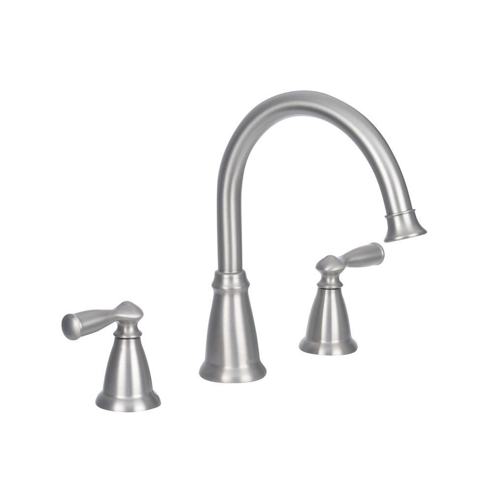 Moen Banbury 2 Handle Deck Mount High Arc Roman Tub Faucet With with regard to proportions 1000 X 1000