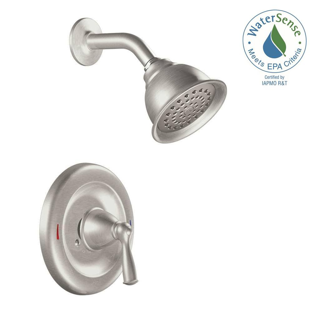 Moen Banbury Single Handle 1 Spray Shower Faucet With Valve In Spot intended for size 1000 X 1000